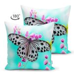 Çift Taraflı Kelebek Tasarımlı Dijital Baskılı Dekoratif Modern Süet Yastık Kırlent Kılıfı Realhomes