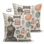 - Suet-K1525-Gorsel-1 - Realhomes Çift Taraflı Vintage Kadın Portre Dijital Baskılı Dekoratif Modern Süet Yastık Kırlent Kılıfı Realhomes