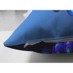 Çift Taraflı Mavi Fraktal Desenli Dijital Baskılı Dekoratif Modern Süet Yastık Kırlent Kılıfı Realhomes