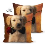 - Suet-K1544-Gorsel-1 - Realhomes Çift Taraflı Gül Tutan Sevimli Köpek Yavrusu Dijital Baskılı Dekoratif Modern Süet Yastık Kırlent Kılıfı Realhomes