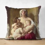 - Suet-K1545-Gorsel - Realhomes Çift Taraflı Çocuk Emziren Anne Dijital Baskılı Dekoratif Modern Süet Yastık Kırlent Kılıfı Realhomes