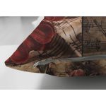 - Vintage collage - Realhomes Çift Taraflı Kağıt Üzerinde Çiçek Ve Anahtar Desenli Dijital Baskılı Dekoratif Modern Süet Yastık Kırlent Kılıfı Realhomes