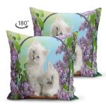 - SSJ-154922 - Realhomes Çift Taraflı Çiçekler İçinde Sevimli Yavru Kediler Dijital Baskılı Dekoratif Modern Süet Yastık Kırlent Kılıfı Realhomes