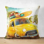 - Suet-K186-Gorsel - Realhomes Çift Taraflı Klasik Araba Temalı Dijital Baskılı Dekoratif Modern Süet Yastık Kırlent Kılıfı Realhomes