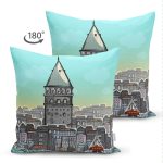 - Suet-K19-Gorsel-1 - Realhomes Çift Taraflı Galata Kulesi İllüstrasyon Dijital Baskılı Dekoratif Modern Süet Yastık Kırlent Kılıfı Realhomes