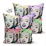- Suet-K196-Gorsel-1 - Realhomes Çift Taraflı Marilyn Monroe Motifli Dijital Baskılı Dekoratif Süet Yastık Kırlent Kılıfı Realhomes