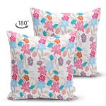- Suet-K280-Gorsel-1 - Realhomes Çift Taraflı Krem Zeminde Rengarenk Çiçekler Motifli Dijital Baskılı Dekoratif Süet Yastık Kırlent Kılıfı Realhomes