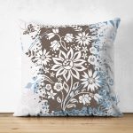- Suet-K29-Gorsel - Realhomes Çift Taraflı Şık Çiçek Çizimli İllüstrasyon Dijital Baskılı Dekoratif Süet Yastık Kırlent Kılıfı Realhomes