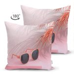 - Suet-K3013-Gorsel-1 - Realhomes Çift Taraflı Summer Gözlük 3D Tasarımlı Dijital Baskılı Süet Yastık Kırlent Kılıfı Realhomes