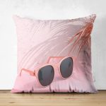 - Suet-K3013-Gorsel - Realhomes Çift Taraflı Summer Gözlük 3D Tasarımlı Dijital Baskılı Süet Yastık Kırlent Kılıfı Realhomes