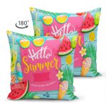 - Suet-K3098-Gorsel-1 - Realhomes Çift Taraflı Hello Summer Özel Tasarımlı Modern Dijital Süet Yastık Kırlent Kılıfı Realhomes