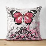 - Suet-K31-Gorsel - Realhomes Çift Taraflı Kelebek Tasarımlı Dijital Baskılı Dekoratif Modern Süet Yastık Kırlent Kılıfı Realhomes