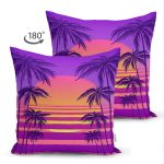 - Suet-K3184-Gorsel-1 - Realhomes Çift Taraflı Mor Renkli Plaj Özel Tasarımlı Dijital Baskılı Modern Süet Yastık Kırlent Kılıfı Realhomes