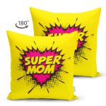 - Suet-K3276-Gorsel-1 - Realhomes Çift Taraflı Super Mom Özel Tasarımlı Dijital Baskılı Modern Süet Yastık Kırlent Kılıfı Realhomes