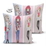 - Suet-K3277-Gorsel-1 - Realhomes Çift Taraflı Fashion Girls Özel Tasarım Dijital Baskılı Modern Süet Yastık Kırlent Kılıfı Realhomes