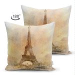 - Suet-K33-Gorsel-1 - Realhomes Çift Taraflı Eyfel Kulesi Tasarımlı Dijital Baskılı Dekoratif Süet Yastık Kırlent Kılıfı Realhomes
