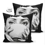 - Suet-K3346-Gorsel-1 - Realhomes  Çift Taraflı Fornasetti Özel Tasarım Dijital Baskılı Dekoratif Süet Yastık Kırlent Kılıfı Realhomes