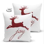 - Suet-K3359-Gorsel-1 - Realhomes Çift Taraflı Geyik Çizimli Modern Dijital Baskılı Süet Yastık Kılıfı Realhomes