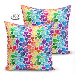 - Suet-K3423-Gorsel-1 - Realhomes Çift Taraflı Özel Tasarım Renkli Kalpler Dijital Baskılı Süet Yastık Kırlent Kılıfı Realhomes