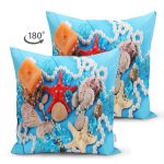 - Suet-K3432-Gorsel-1 - Realhomes Çift Taraflı Mavi Zeminli Deniz Yıldızları Özel Tasarım Modern Süet Yastık Kırlent Kılıfı Realhomes