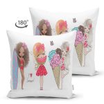 Çift Taraflı Summer Fashion Çizimli Dijital Baskılı Modern Süet Yastık Kırlent Kılıfı Realhomes