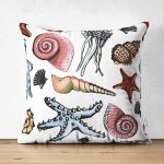 - Suet-K3440-Gorsel - Realhomes Çift Taraflı Deniz Yaşamı Özel Tasarımlı Dijital Baskılı Modern Süet Yastık Kırlent Kılıfı Realhomes