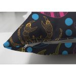 - Suet-K3443-Gorsel-2 - Realhomes Çift Taraflı Siyah Zeminde Deniz Canlıları Çizimli Modern Süet Yastık Kırlent Kılıfı Realhomes