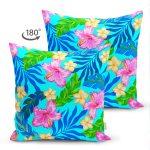 - Suet-K3456-Gorsel-1 - Realhomes Çift Taraflı Turkuaz Zeminde Deniz Yıldızları Dijital Baskılı Modern Süet Yastık Kırlent Kılıfı Realhomes