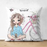 - Suet-K3465-Gorsel - Realhomes Çift Taraflı Lets Go Travel Çizimli Dijital Baskılı Modern Süet Yastık Kırlent Kılıfı Realhomes