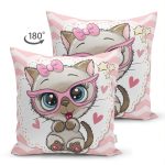 - Suet-K3477-Gorsel-1 - Realhomes Çift Taraflı Kedicik Özel Tasarımlı Dijital Baskılı Modern Süet Yastık Kırlent Kılıfı Realhomes