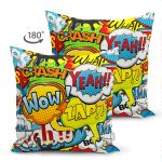 - Suet-K3483-Gorsel-1 - Realhomes Çift Taraflı Pop Art Dijital Baskılı Modern Süet Yastık Kırlent Kılıfı Realhomes