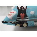 - Suet-K3488-Gorsel-2 - Realhomes Çift Taraflı Mavi Zeminli Kedicikler Özel Tasarımlı Modern Süet Yastık Kırlent Kılıfı Realhomes