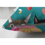 - Suet-K3491-Gorsel-2 - Realhomes Çift Taraflı Mavi Zeminde Kedicikler Özel Tasarım Modern Süet Yastık Kırlent Kılıfı Realhomes