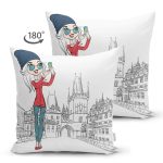 - Suet-K3492-Gorsel-1 - Realhomes Çift Taraflı Fashion Çizim Desenli Dijital Baskılı Modern Süet Yastık Kırlent Kılıfı Realhomes