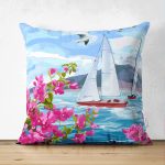 - Suet-K3499-Gorsel - Realhomes Çift Taraflı Suluboya Denizci Desenli Dijital Baskılı Modern Süet Yastık Kırlent Kılıfı Realhomes