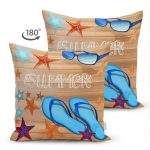 - Suet-K3501-Gorsel-1 - Realhomes Çift Taraflı Summer Plaj Tasarımlı Dijital Baskılı Dekoratif Süet Yastık Kırlent Kılıfı Realhomes