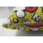 - Suet-K3504-Gorsel-2 - Realhomes Çift Taraflı Sarı Zeminde Popart Özel Tasarımlı Dijital Baskılı Modern Süet Yastık Kırlent Kılıfı Realhomes