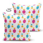 - Suet-K3506-Gorsel-1 - Realhomes Realhomes Çift Taraflı Renkli Ananas Motifli Dijital Baskılı Modern Süet Yastık Kırlent Kılıfı Realhomes