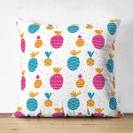 - Suet-K3506-Gorsel - Realhomes Realhomes Çift Taraflı Renkli Ananas Motifli Dijital Baskılı Modern Süet Yastık Kırlent Kılıfı Realhomes