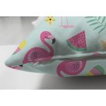 - Suet-K3517-Gorsel-2 - Realhomes Çift Taraflı Summer Flamingo Motifli Özel Tasarım Dijital Baskılı Süet Yastık Kırlent Kılıfı Realhomes