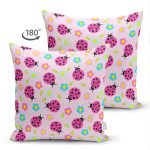 - Suet-K3523-Gorsel-1 - Realhomes Çift Taraflı Pembe Uğurböceği Özel Tasarımlı Dijital Baskılı Modern Süet Yastık Kırlent Kılıfı Realhomes