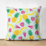 - Suet-K3526-Gorsel - Realhomes Çift Taraflı Tropikal Meyve Desenli Özel Tasarımlı Dijital Baskılı Modern Süet Yastık Kırlent Kılıfı Realhomes