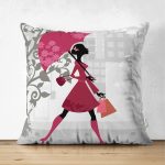 - Suet-K3535-Gorsel - Realhomes Çift Taraflı Fashion Girl Özel Tasarım Dijital Baskılı Modern Süet Yastık Kırlent Kılıfı Realhomes