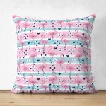 - Suet-K3539-Gorsel - Realhomes Çift Taraflı Flamingo Desenli Özel Tasarımlı Dijital Baskılı Modern Süet Yastık Kırlent Kılıfı Realhomes