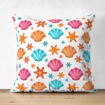 - Suet-K3545-Gorsel - Realhomes Çift Taraflı Deniz kabuğu Motifli Özel Tasarımlı Dijital Baskılı Modern Süet Yastık Kırlent Kılıfı Realhomes