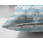 Çift Taraflı Çapa Desenli Denizci Temalı Özel Tasarımlı Dijital Baskılı Modern Süet Yastık Kırlent Kılıfı Realhomes