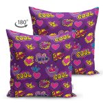 - Suet-K3560-Gorsel-1 - Realhomes Realhomes Çift Taraflı Mor Zeminli Cool Pop Art Özel Tasarımlı Modern Süet Yastık Kırlent Kılıfı Realhomes