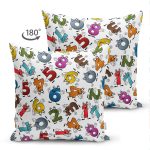 - Suet-K3562-Gorsel-1 - Realhomes Çift Taraflı Özel Tasarım Rakamlar Dijital Baskılı Modern Süet Yastık Kırlent Kılıfı Realhomes