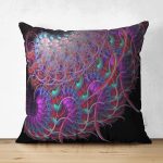 - Suet-K3600-Gorsel - Realhomes Çift Taraflı Fraktal Desenli Özel Tasarım Dijital Baskılı Modern Süet Yastık Kırlent Kılıfı Realhomes