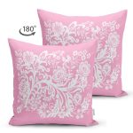 - Suet-K3607-Gorsel-1 - Realhomes Çift Taraflı Pembe Zeminli Özel Tasarım Dijital Baskılı Modern Süet Yastık Kırlent Kılıfı Realhomes